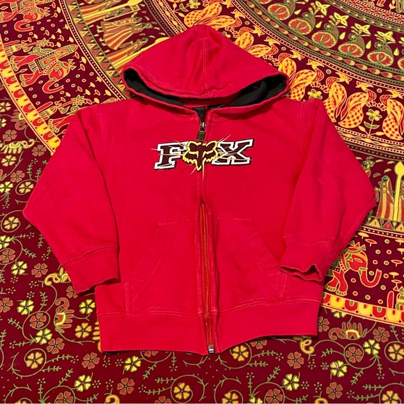 Fox Other - Fox Racing Red Full Zip Hoodie Size KM – Heavyweight Toddler Jacket w/ Logo